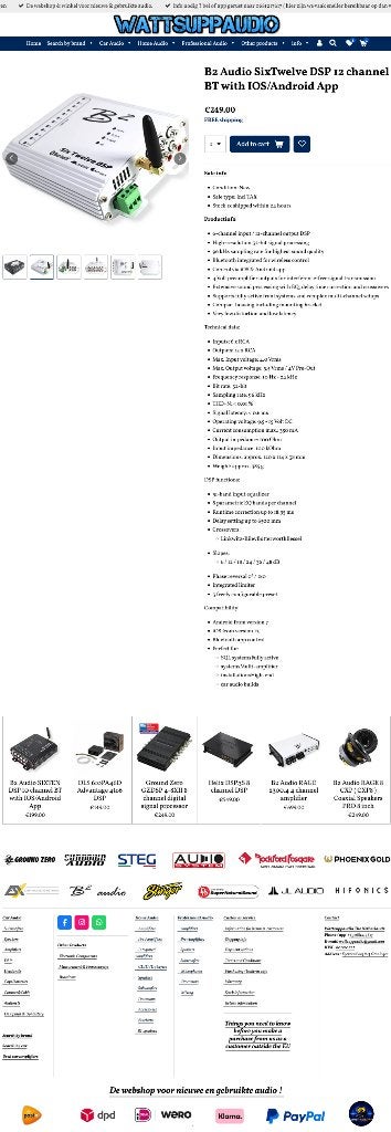 B2 Audio SixTwelve DSP 12 kanaals BT with IOS/Android App, ., Nieuw, Ophalen of Verzenden, Plantevej 35, 2870 Dyssegaard, Denmark