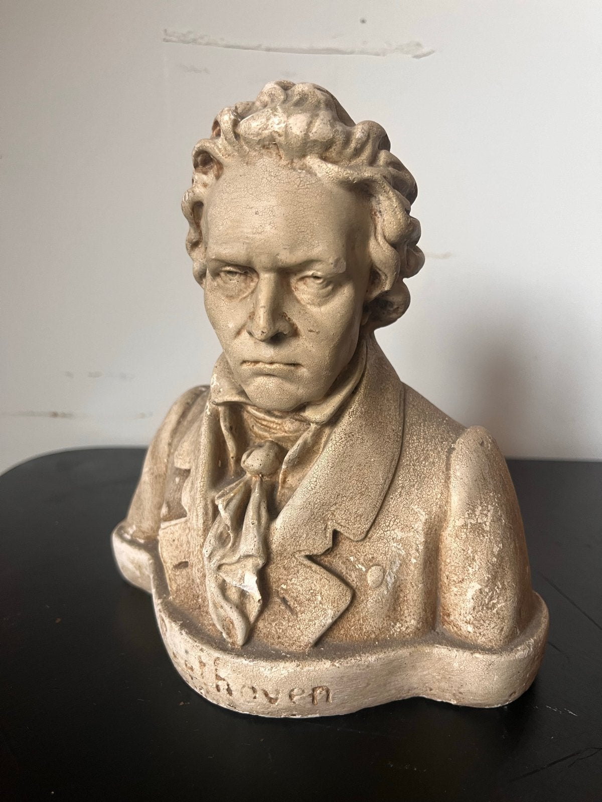 Beethoven Buste - Klassiek Gipsen Beeld, Antiek en Kunst, Gips, Buste, Ophalen of Verzenden, Beige