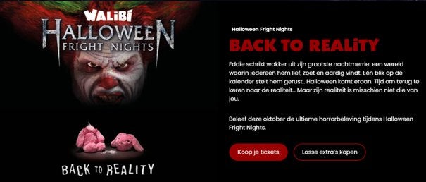 2x ticket walibi Halloween Fright Nights, Twee personen, Ticket of Toegangskaart