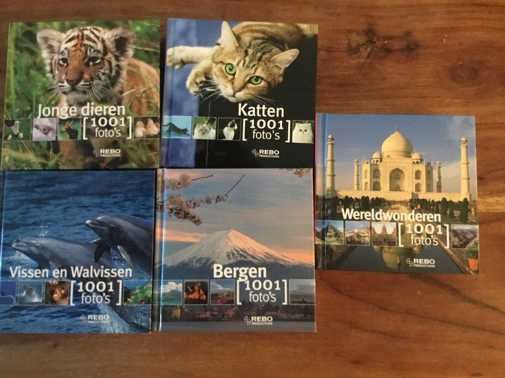 6 x 1001 foto’s; Bergen, katten, jonge dieren, paarden etc., Verzenden, Zo goed als nieuw, Diverse auteurs