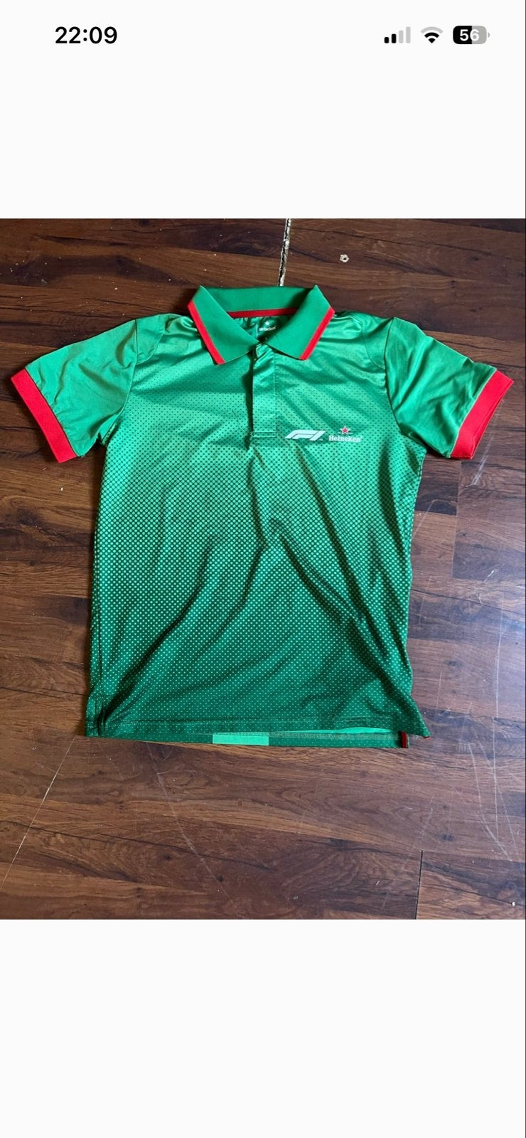 Groen Heineken F1 Poloshirt - Maat M, Kleding | Heren, Ophalen of Verzenden, Zo goed als nieuw, Maat 48/50 (M), Groen