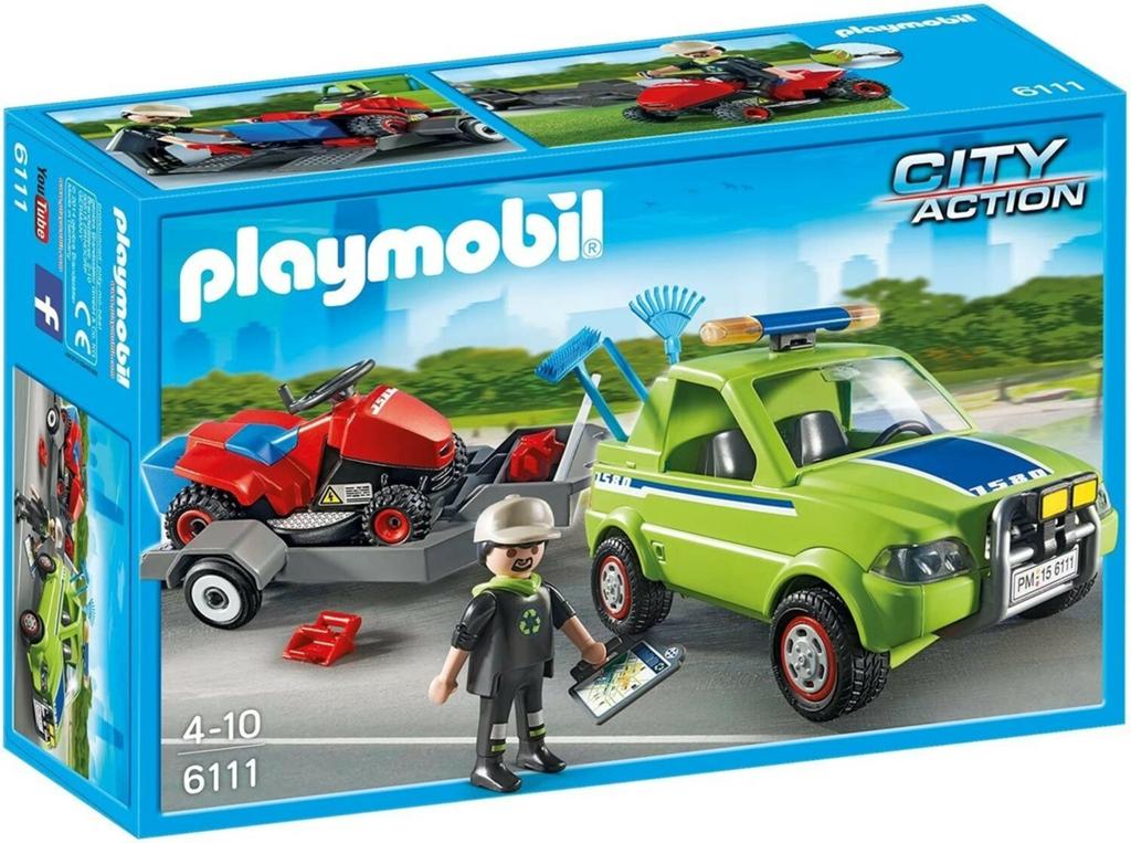 Playmobil 6111 City Action Grasmaaier met aanhanger, Kinderen en Baby's, Ophalen of Verzenden, Zo goed als nieuw