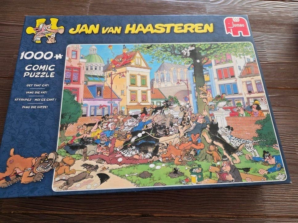 Jan van Haasteren Puzzel - vang die kat 1000 stukjes, Ophalen, 500 t/m 1500 stukjes, Zo goed als nieuw, Legpuzzel