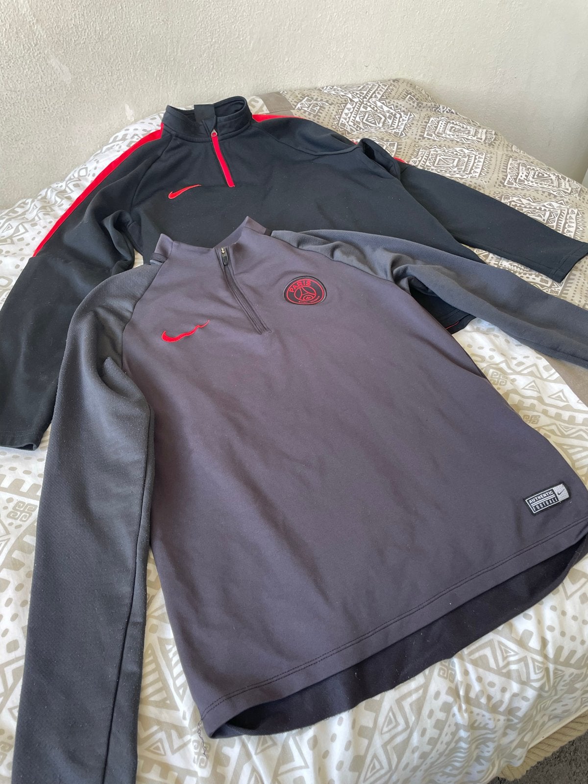 Nike Dri-FIT Trainingsshirt (2 stuks), Kleding | Heren, Sportkleding, Ophalen, Zwart, Zo goed als nieuw, Voetbal