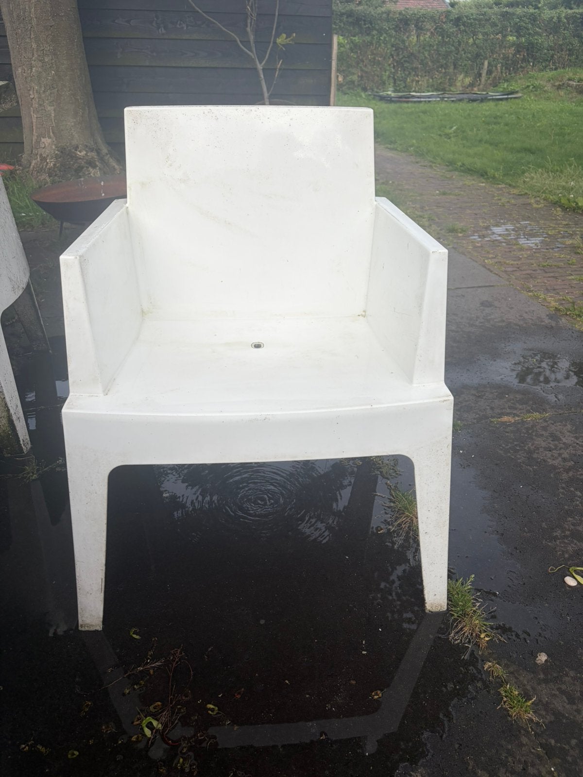 Box tuinstoel wit 6 stuks, Ophalen, Gebruikt, Kunststof