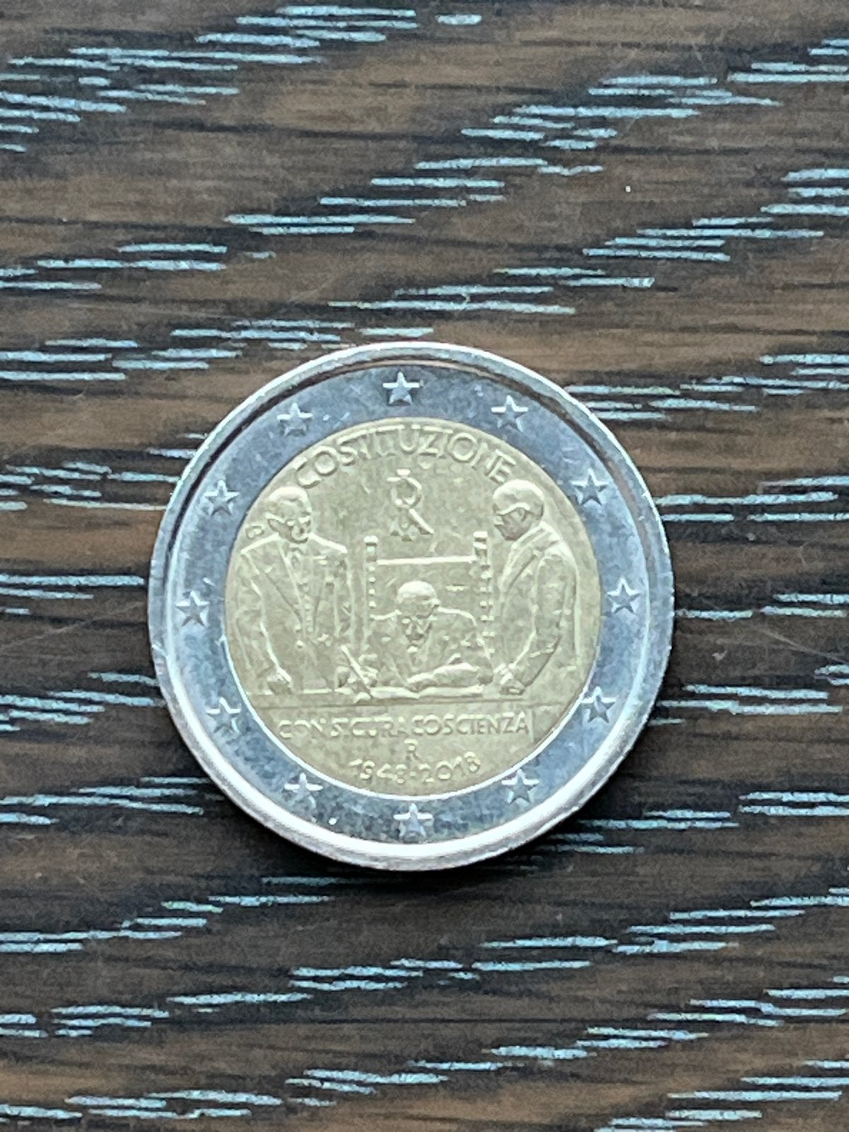 2 Euro Italië 2018 - 70 jaar Italiaanse Grondwet, Ophalen of Verzenden, Italië, 2 euro, Losse munt