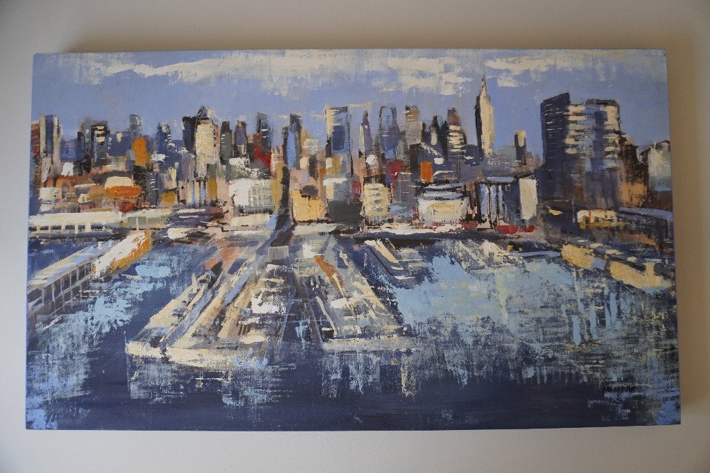 Mompar schilderij olieverf op hout New York 2019 Spaans, Ophalen of Verzenden, Origineel werk
