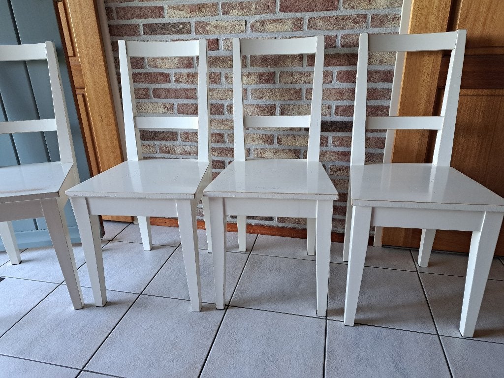 5 Ikea stoelen , samen € 50, Ophalen, Gebruikt, Wit, Vijf, Zes of meer stoelen