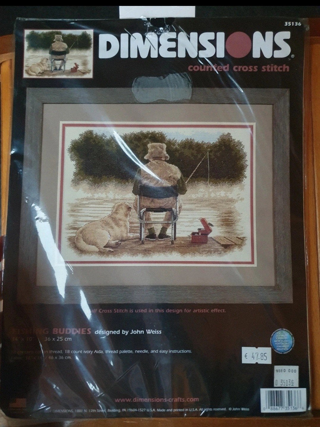 zeldzaam dimensions borduurpakket fishing buddies 2004, Hobby en Vrije tijd, Borduren en Borduurmachines, Verzenden, Nieuw, Borduurpakket