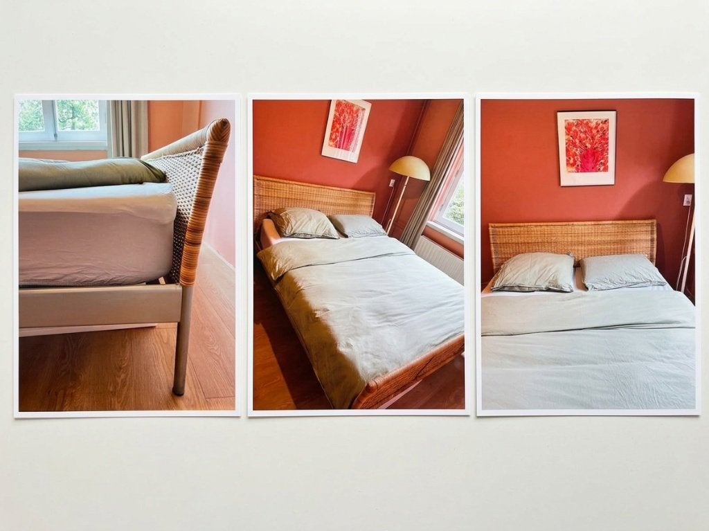 Rieten rotan Ikea bed160x200 cm met of zonder matras+topper, Huis en Inrichting, Ophalen, Overige materialen, Bruin, Tweepersoons