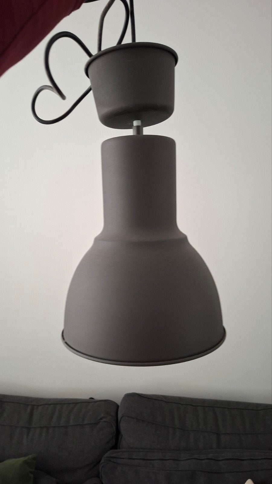 Ikea HEKTAR hanglamp 3 stuks donkergrijs, Ophalen of Verzenden, Zo goed als nieuw, Overige materialen, E27 (groot)