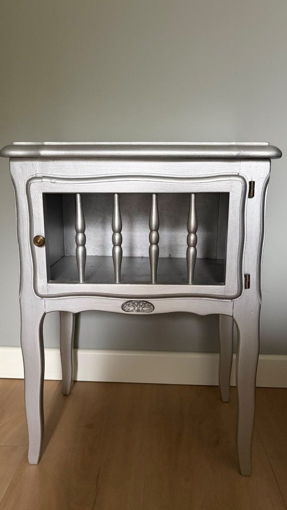 nachtkastje zilver vintage retro H62 B47 D30, Ophalen, Gebruikt, 55 tot 70 cm, 45 tot 65 cm