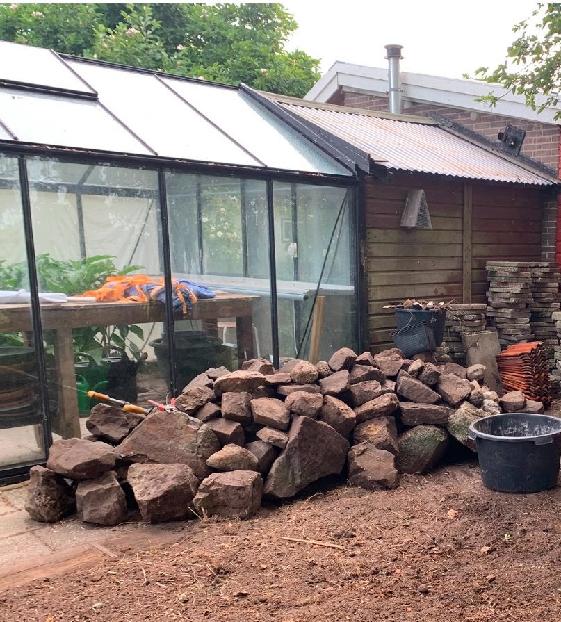 Grote partij rotsen/keien voor rotstuin of decoratie, Tuin en Terras, Ophalen, Gebruikt, Bruin, Kei
