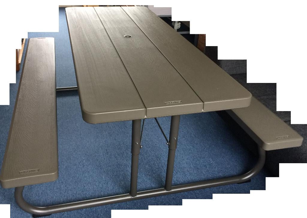 Picknicktafel kunststof 75 cm x 182 cm, Tuin en Terras, Ophalen, Overige materialen, Gebruikt, Inklapbaar