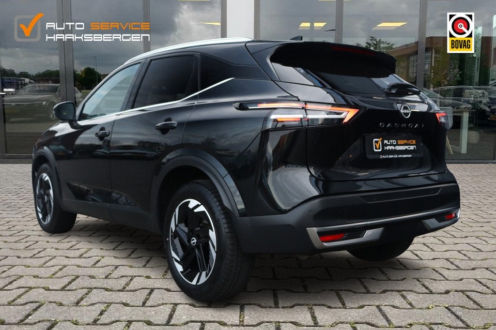 Nissan QASHQAI 1.3 MHEV Xtronic N-Connecta | Pano | 360 Came, Zwart, Leder en Stof, Zwart, Bedrijf