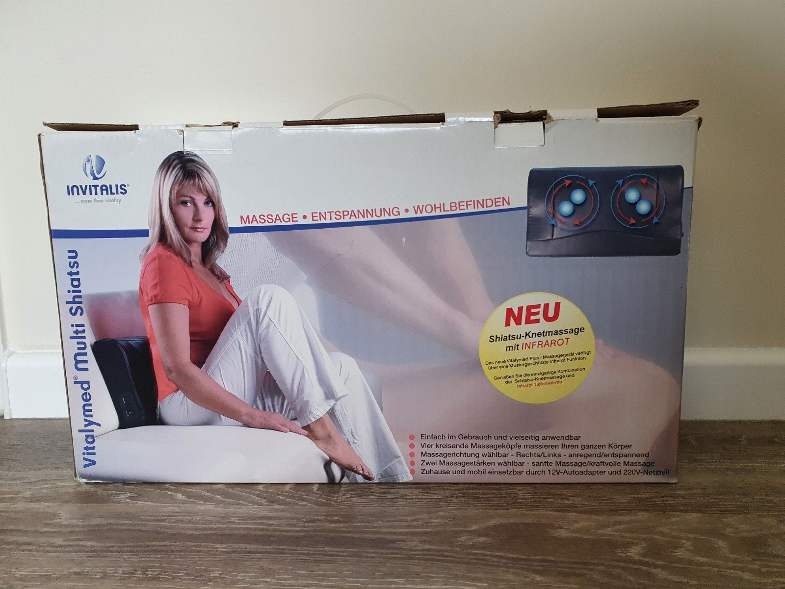Invitalis Multi Shiatsu Massagekussen met Infrarood, Sport en Fitness, Massageproducten, Ophalen of Verzenden, Zo goed als nieuw