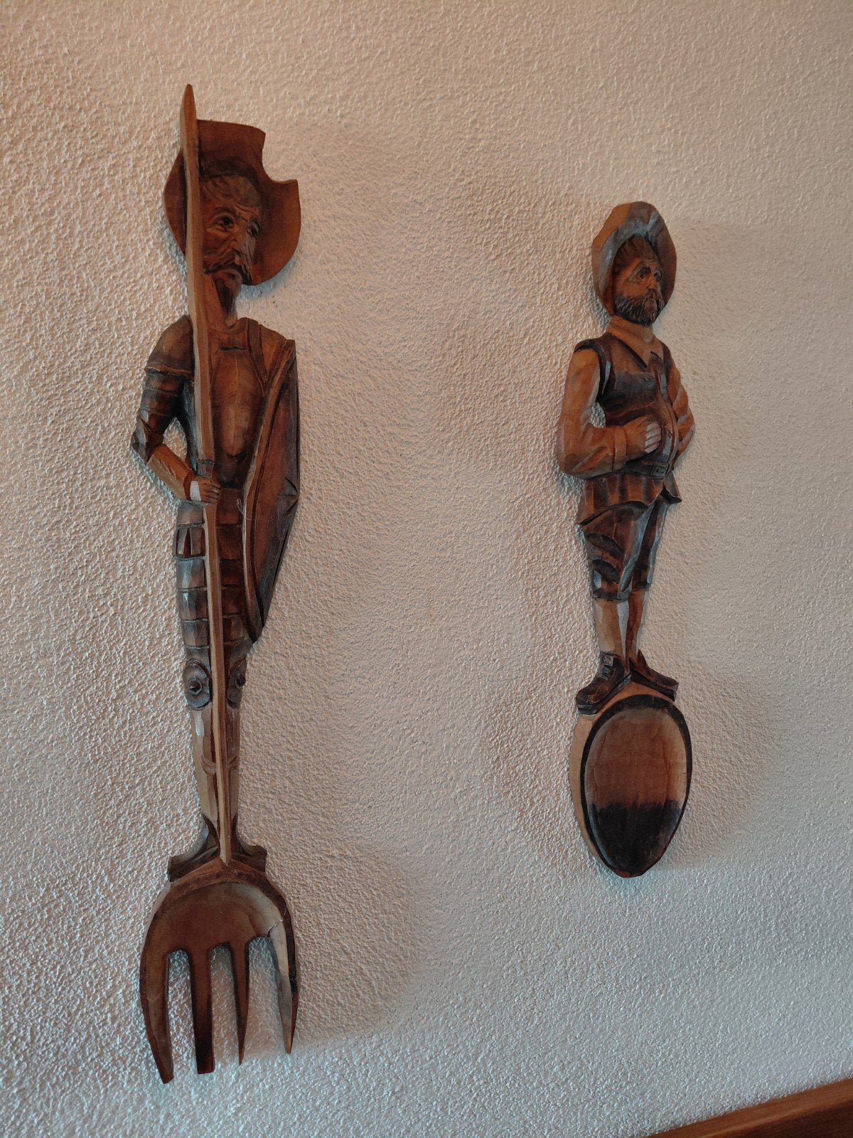 Houten Wanddecoratie Lepel en Vork, Overige onderwerpen, Houtsnijwerk, Ophalen of Verzenden, 20 - 50 cm