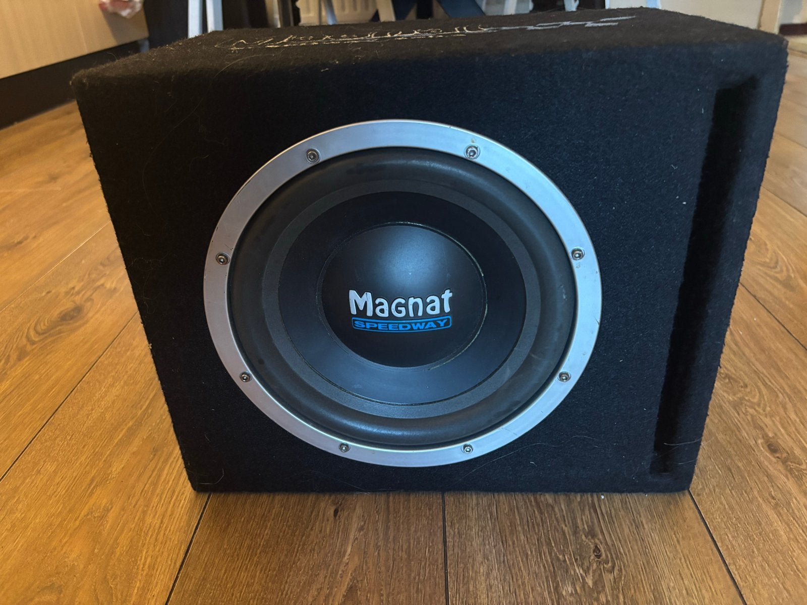 Magnat Subwoofer - Goed geluid, kleine beschadiging, Audio, Tv en Foto, Ophalen, Gebruikt, Subwoofer, Magnat