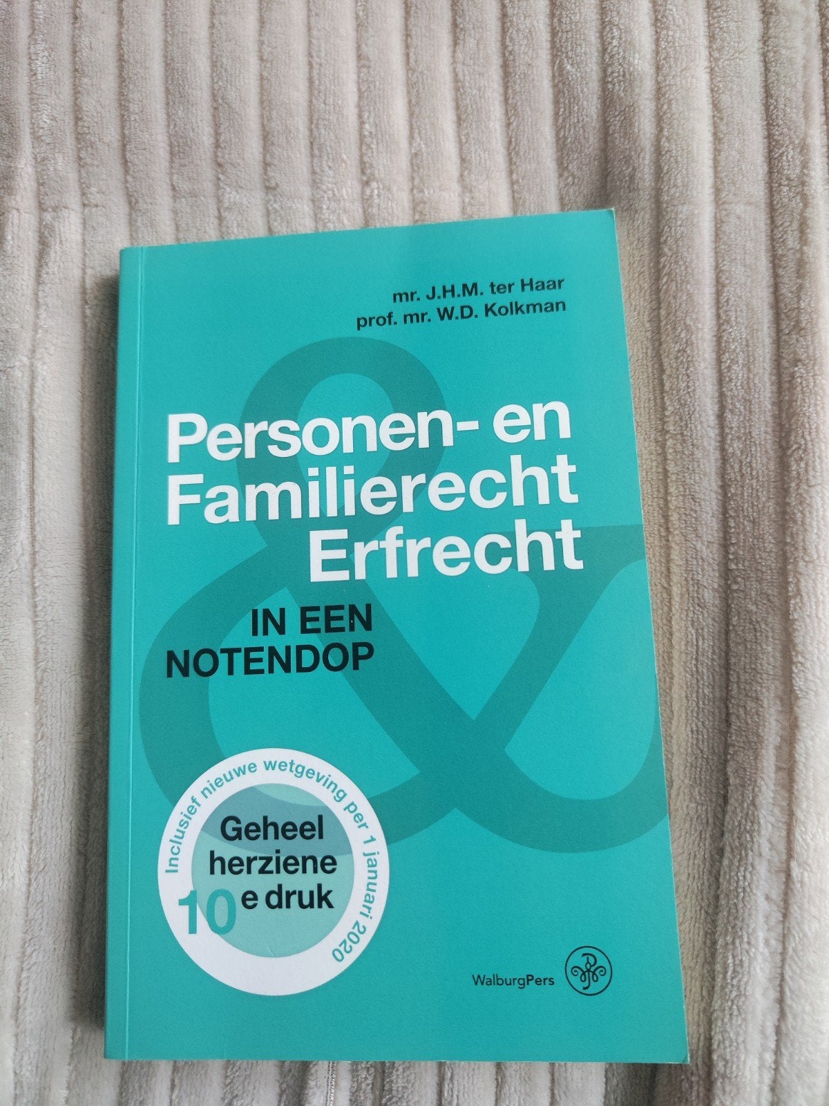 Personen- en Familierecht Erfrecht in een Notendop, Mr. J.H.M. ter Haar en prof. mr. W.D. Kolkman, Zo goed als nieuw, Gamma, HBO