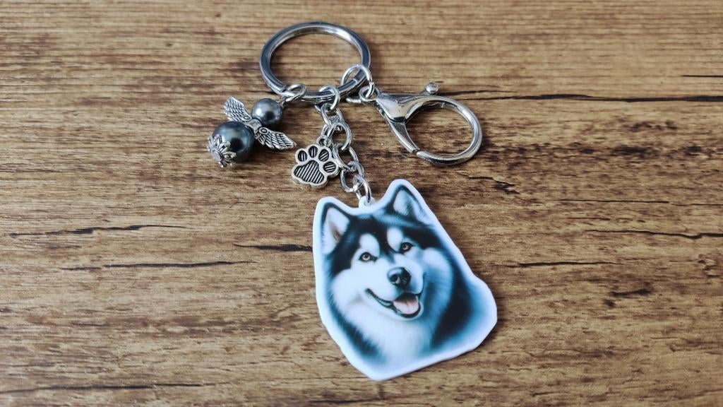 Tashanger Sleutelhanger Husky groot met beschermengeltje, Dieren en Toebehoren, Honden-accessoires, Verzenden, Nieuw