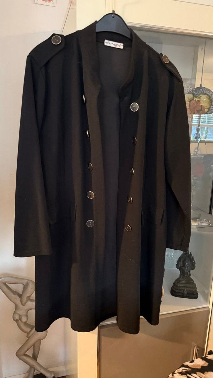 Magna Zwart Jasje/Colbert maat 48- Oto 62 cm, L  98 cm, Ophalen of Verzenden, Zo goed als nieuw, Zwart, Jasje of Colbert