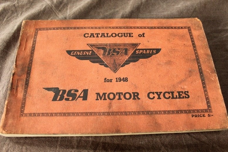 BSA 1948 motorcycle spare parts catalogue onderdelen boek, Motoren, Ophalen of Verzenden, Overige merken