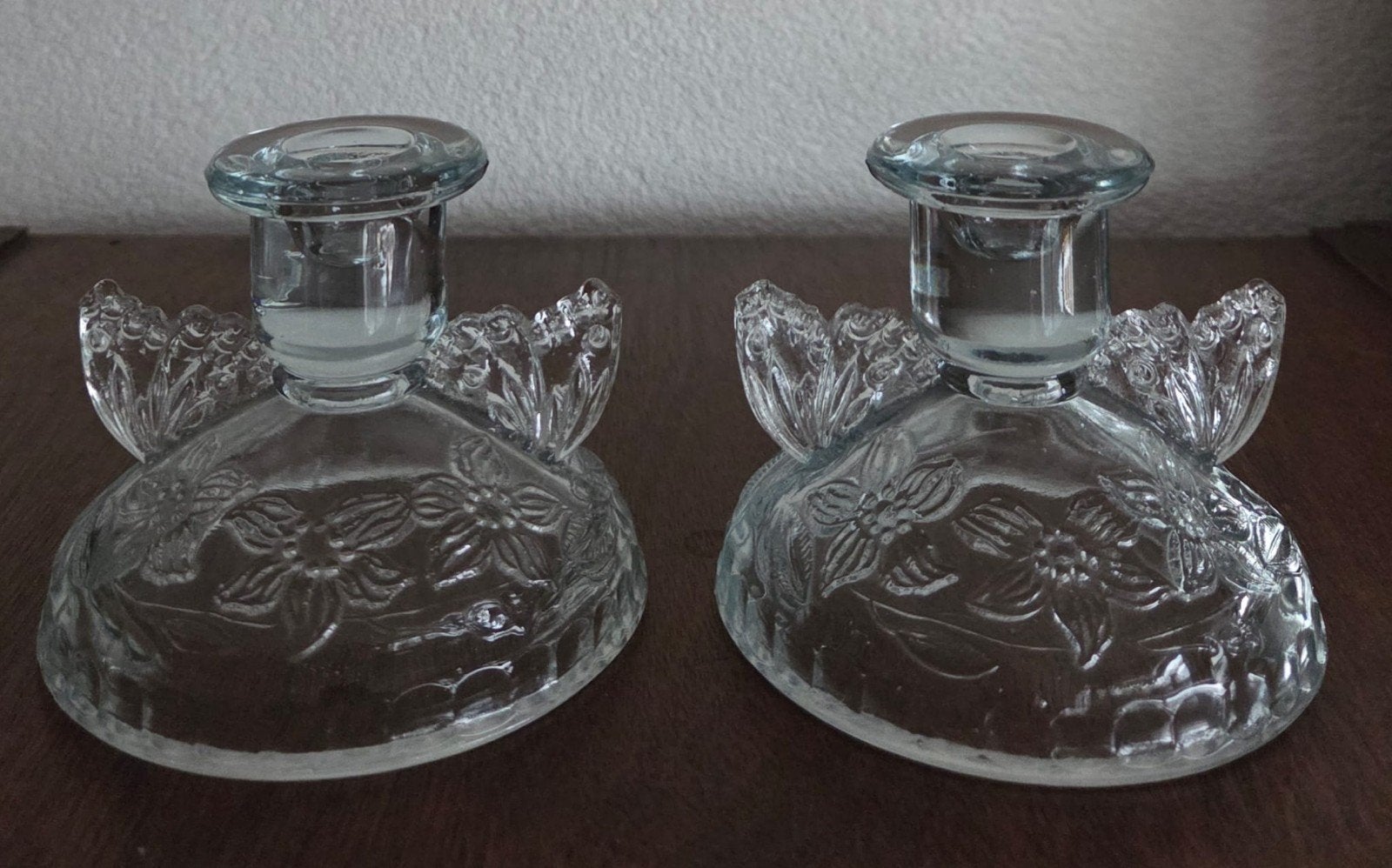 Art Deco glazen kandelaars Sowerby 'Butterfly' (2552), Ophalen of Verzenden
