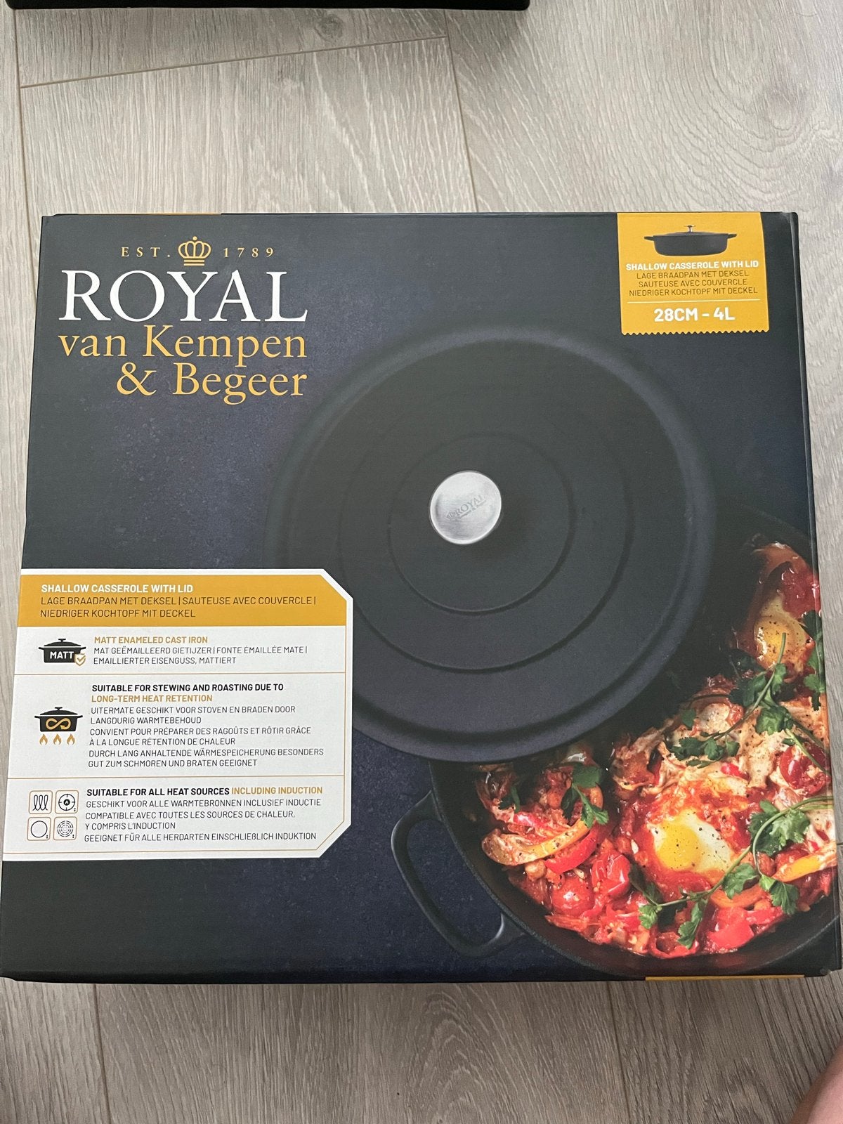 Nieuwe Royal van Kempen & Begeer braadpan 28cm - 4L, Ophalen, Nieuw, Geschikt voor inductie, Braadpan
