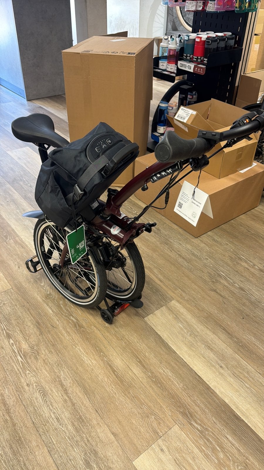 Brompton Electric C Line H4R Burgundy | NIEUW Nooit bereden, Ophalen, Brompton, 16 tot 18 inch, Versnellingen