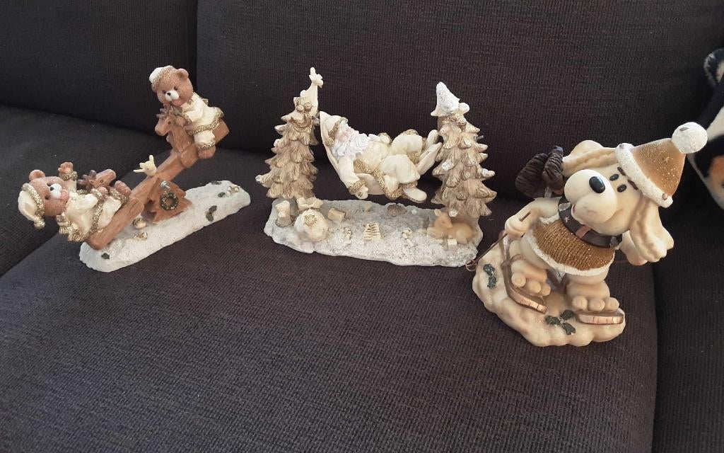 Kerst figuurtjes 3 stuks, Ophalen of Verzenden, Zo goed als nieuw