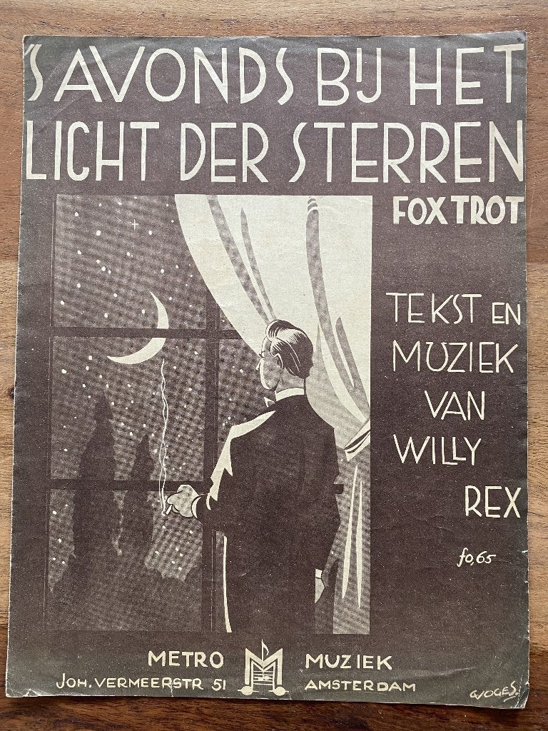 's Avonds bij het licht der sterren - Willy Rex, Muziek en Instrumenten, Piano, Gebruikt, Ophalen of Verzenden, Artiest of Componist
