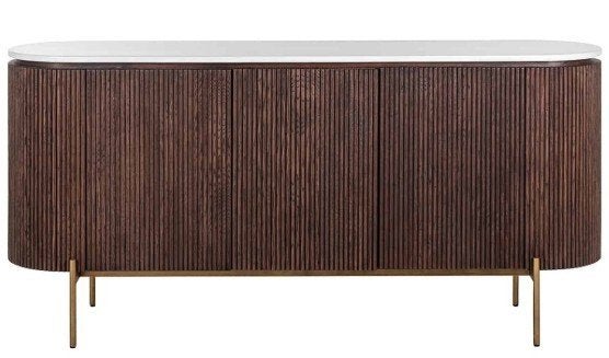 Richmond Interiors Barkley dressoir — Brushed Gold, Huis en Inrichting, Kasten | Dressoirs, Ophalen, Mid century modern hotel chique