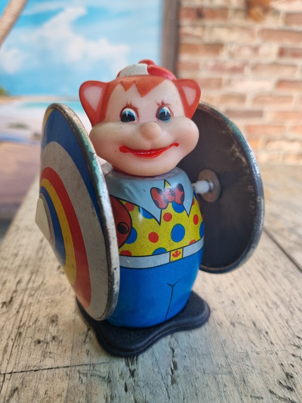 Vintage Opwindbaar Blikken Speelgoed Tin - Cat, Ophalen of Verzenden
