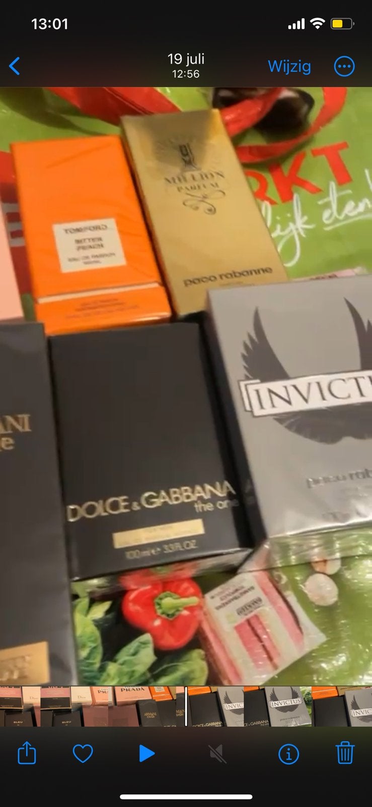 Partij parfums 62x, Ophalen