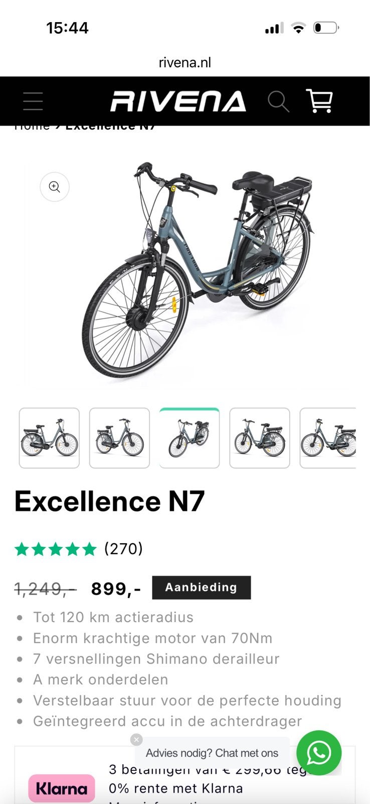 Nieuwe e-bike Rivena Excellence N7 met doos en factuur, Ophalen, Zo goed als nieuw, Overige merken