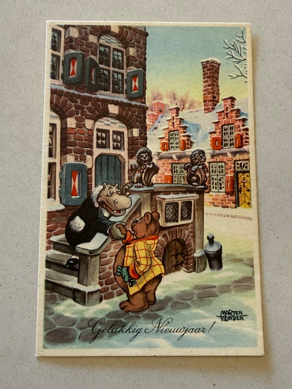 Ollie B bommel marten toonder ansichtkaarten kerstkaarten, Verzenden, 1940 tot 1960, Feest(dag)