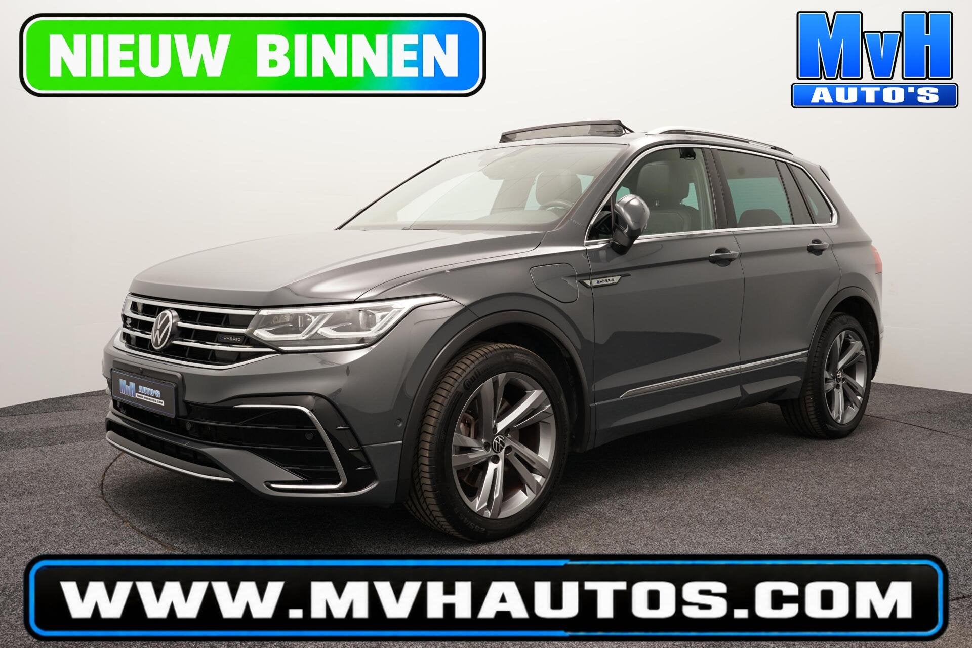 Volkswagen Tiguan 1.4 TSI PHEV R-Line|PANO|STOEL/STUUR.VERW|, Zwart, Met garantie (alle), Hybride Elektrisch/Benzine, Te koop