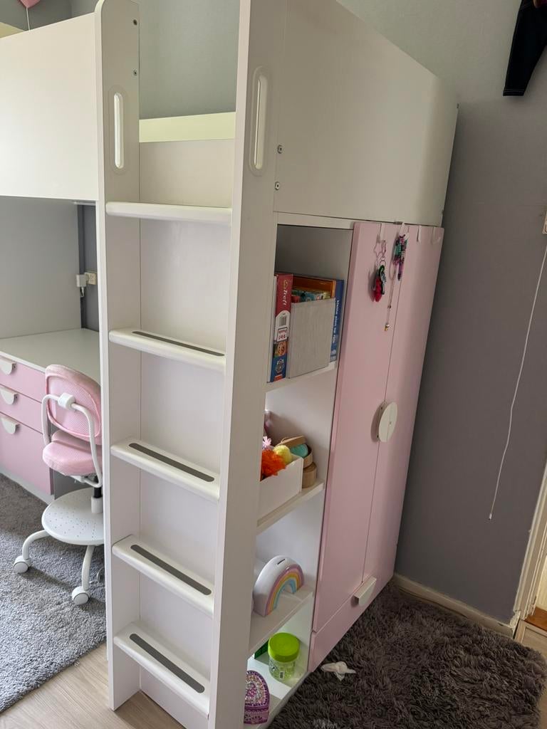 Ikea Hoogslaper Smastad met bureau en kast, Ophalen, Zo goed als nieuw, Hoogslaper
