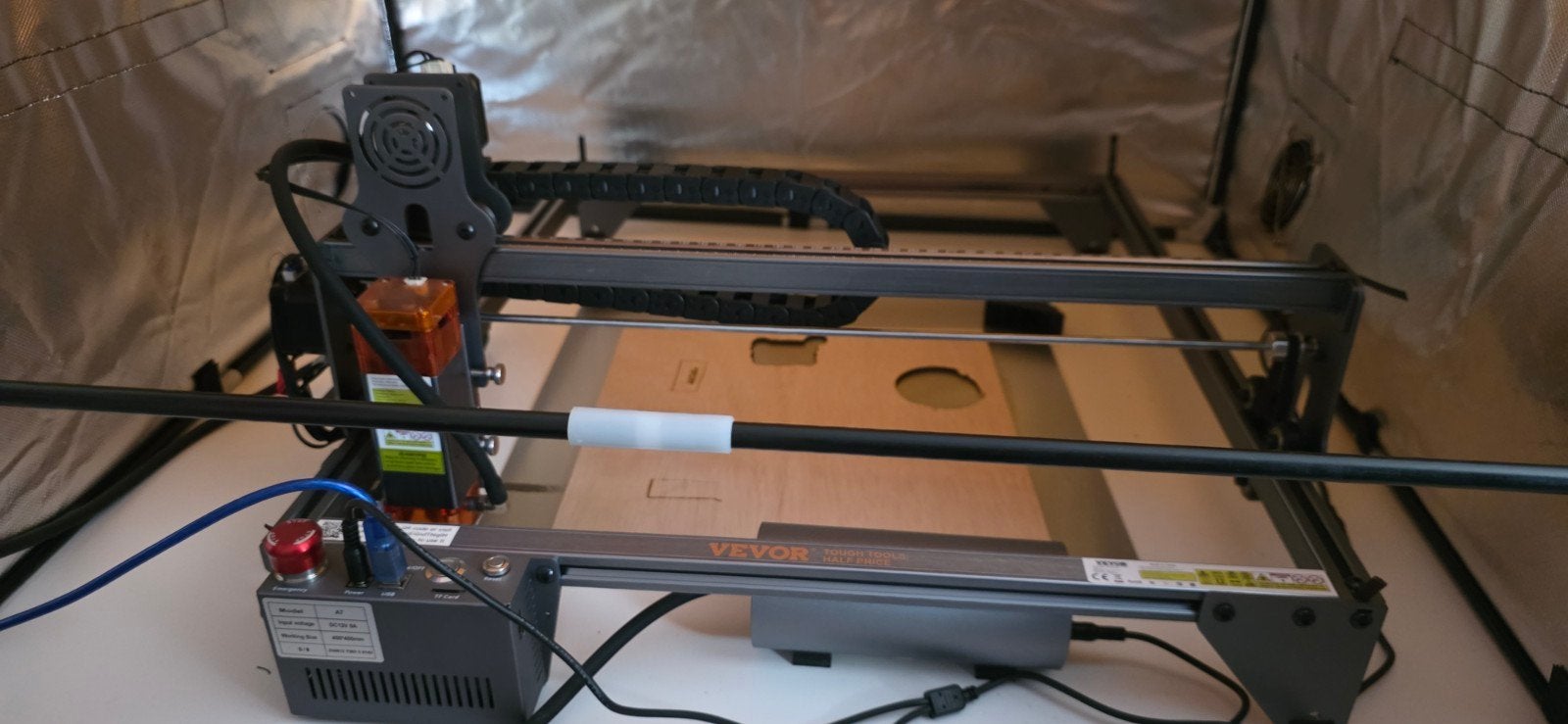 Vevor A7 Lasergraveermachine met behuizing en accessoires, Ophalen, Zo goed als nieuw