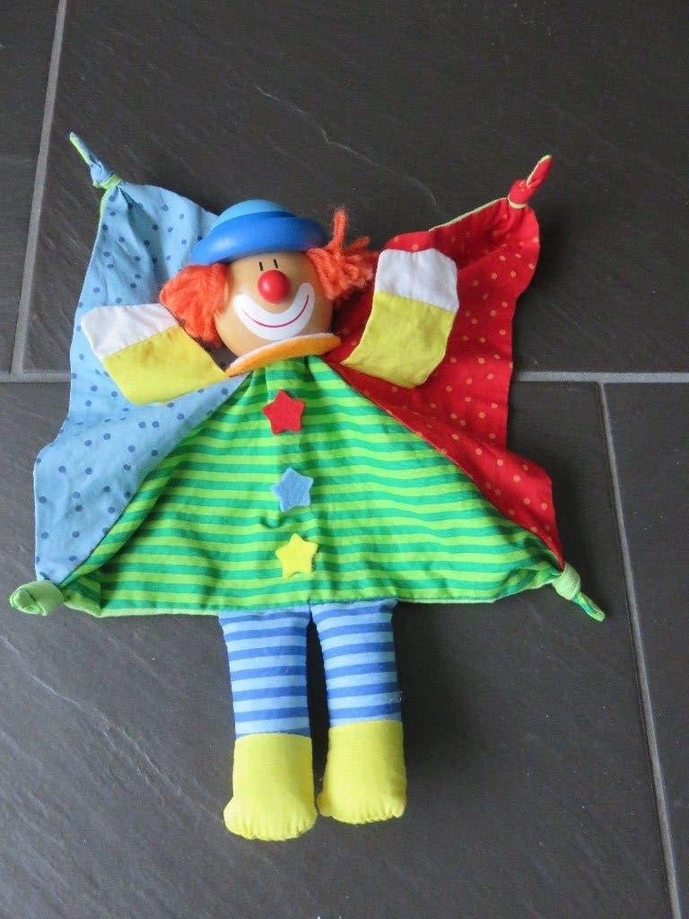 Kleurrijke poppenkast pop clown met houten hoofd., Ophalen of Verzenden, Zo goed als nieuw, Ontdekken