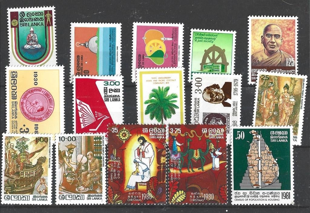 NR 71 SRI LANKA 15 VERSCHILLENDE POSTFRIS, Postzegels en Munten, Postzegels | Azië, Ophalen of Verzenden, Postfris, Zuid-Azië