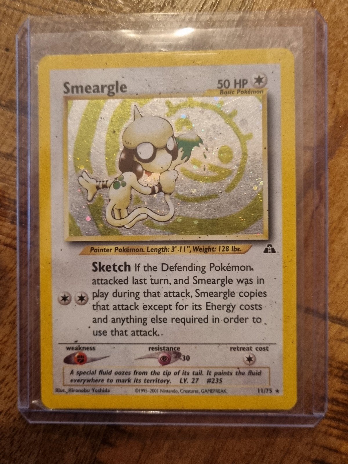 Smeargle Pokémon kaart 11/75 Neo Discovery, Ophalen of Verzenden, Gebruikt, Losse kaart, Foil