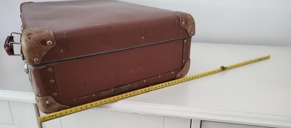 K717 VINTAGE jaren 40 koffer van geperst karton, Overige materialen, Gebruikt, 50 tot 60 cm, Onbekend