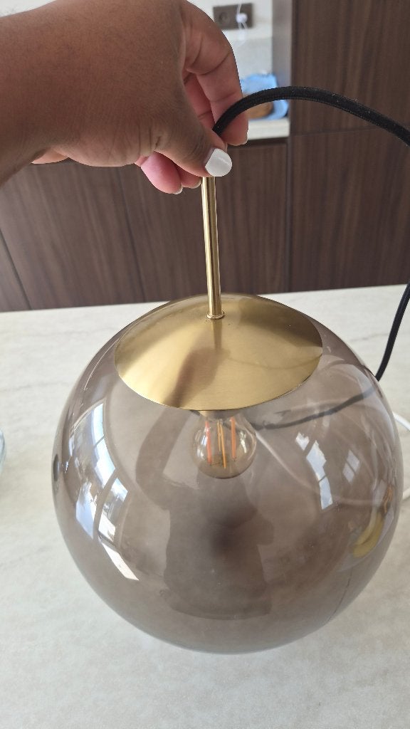Hanglamp, Huis en Inrichting, Ophalen, Gebruikt, E27 (groot), Glas