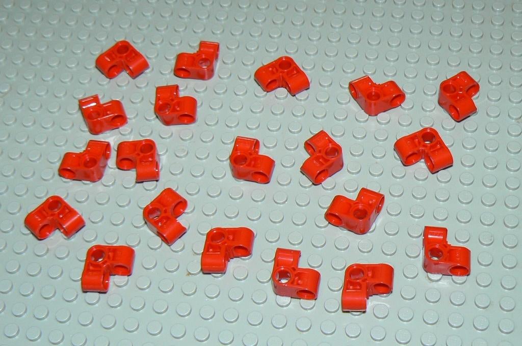 L923 Technic pin connector 2x2 gebogen rood 20 st., Lego, Nieuw, Ophalen of Verzenden, Technic