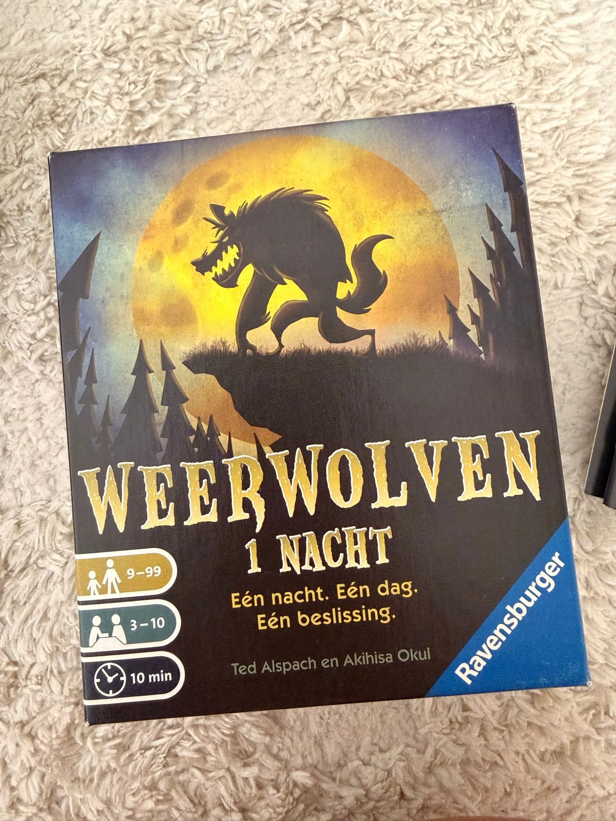 Weerwolven 1 Nacht - Ravensburger Bordspel, Drie of vier spelers, Ophalen, Zo goed als nieuw