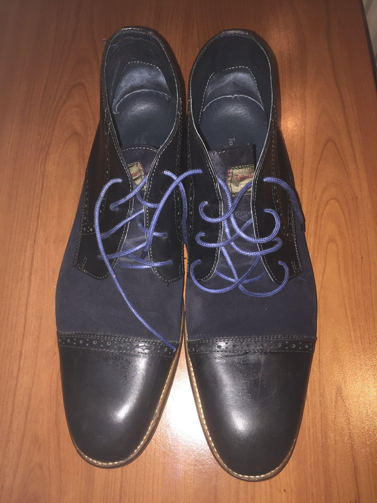 Half hoge leren heren schoenen. Maat 44/45., Ophalen, Zo goed als nieuw, Blauw