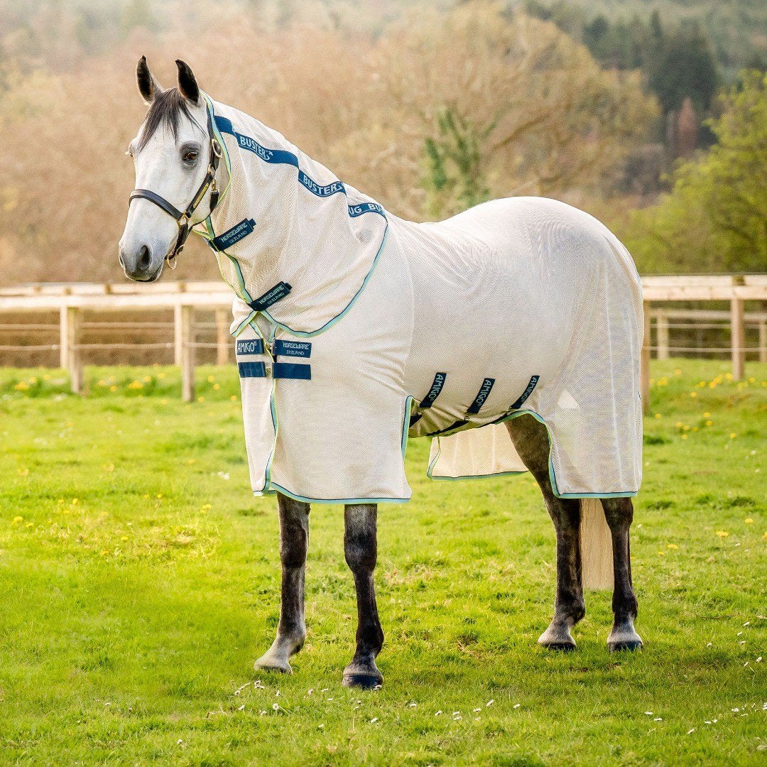 Amigo bug buster vliegendeken, Dieren en Toebehoren, Paarden en Pony's | Dekens en Dekjes, Full (L), Wit, Afneembare hals, Vliegendeken