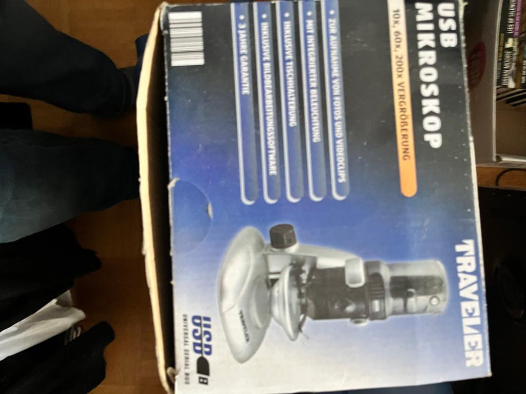 USB Mikroskoop Traveler 10x, 60x, 200x Vergroting, Audio, Tv en Foto, Optische apparatuur | Microscopen, Ophalen, Zo goed als nieuw