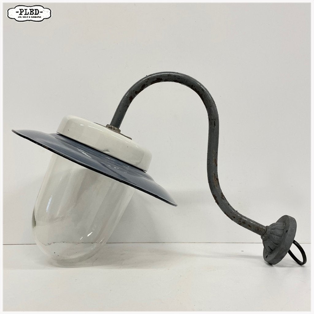 Landelijke muurlamp buitenlamp geëmailleerde kap + schutglas, Overige merken, Gebruikt, Waterbestendig, Glas
